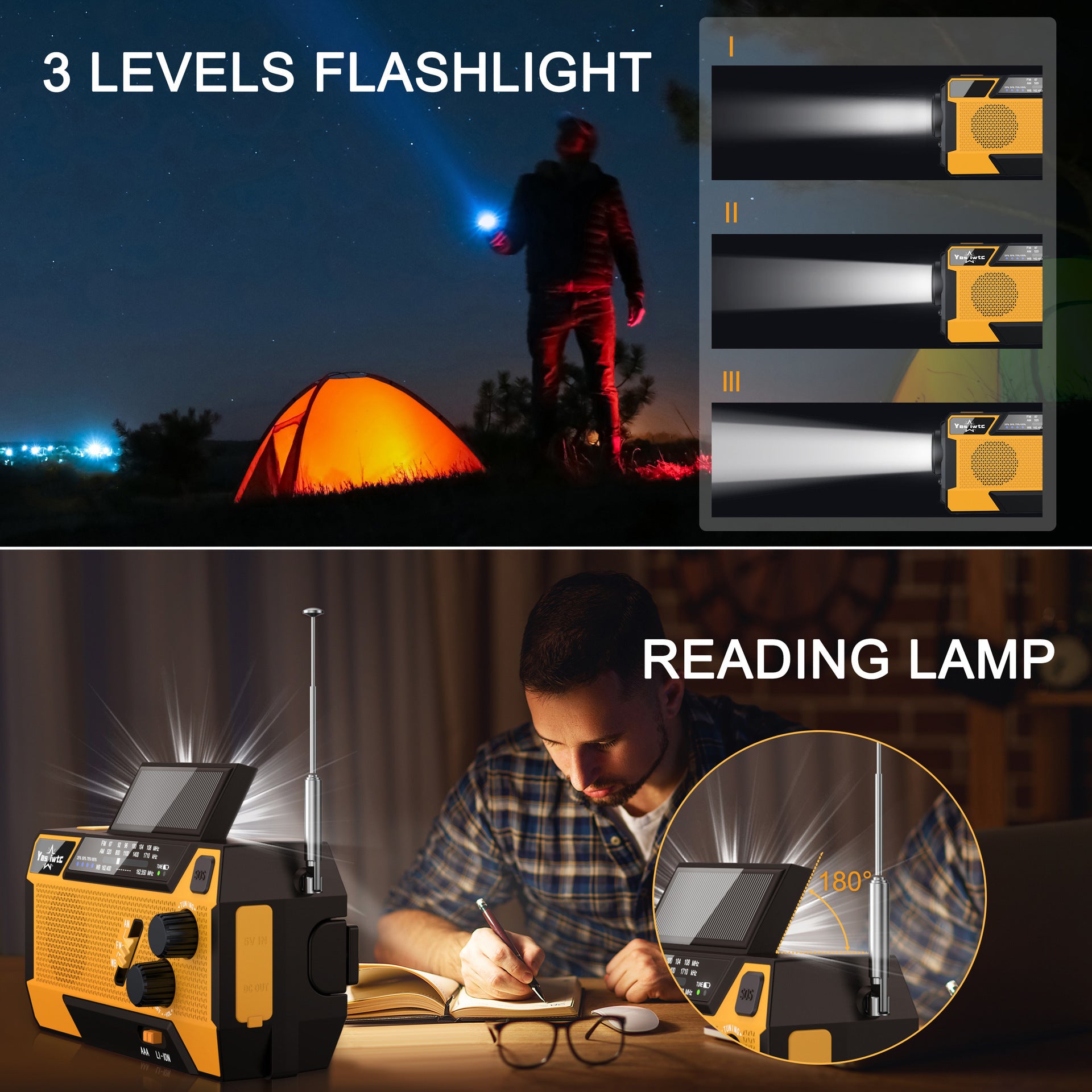 Solar Radio Torch Multifunctional Outdoor Emergency Hand Radio