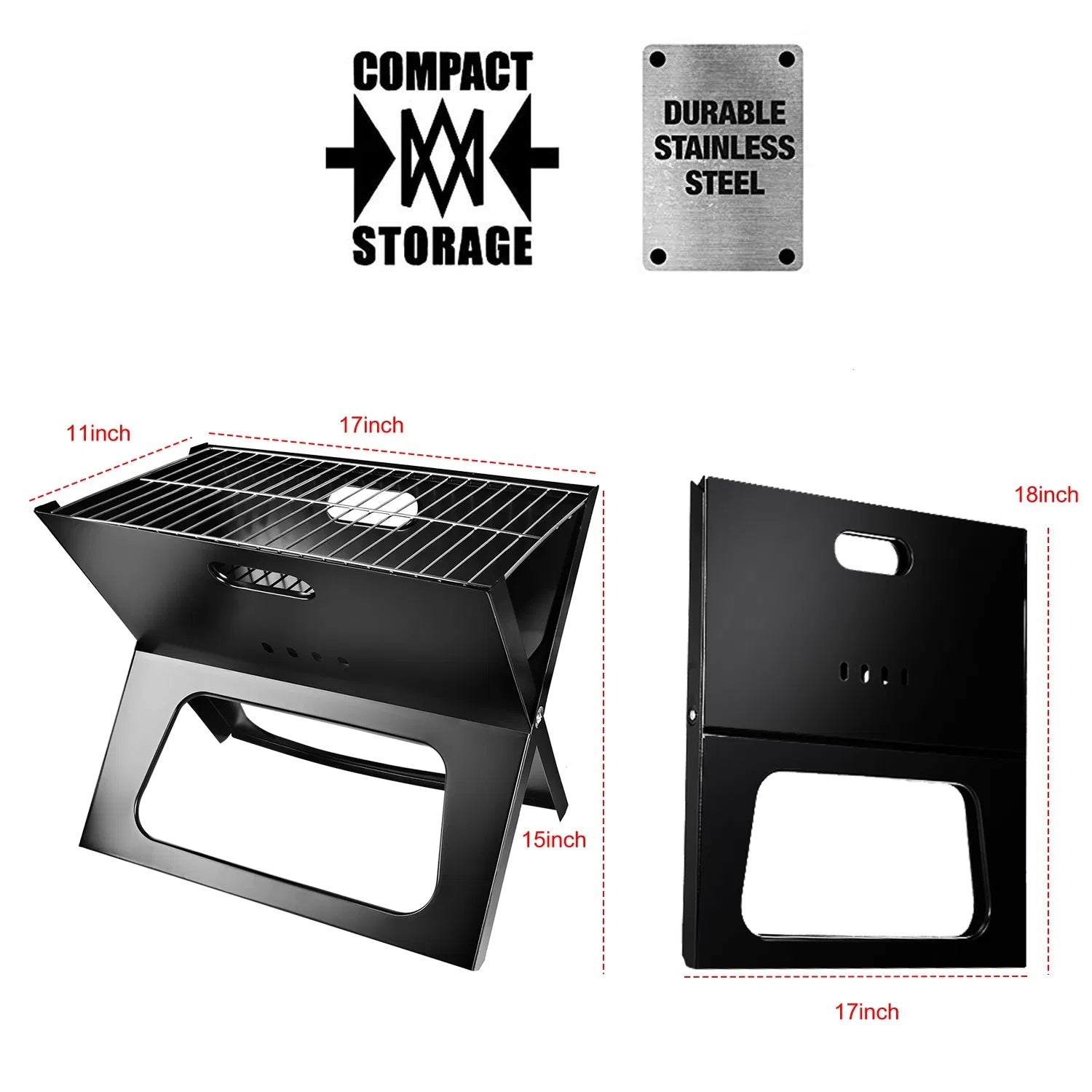 Foldable BBQ Grill Portable BBQ Barbecue Grill Camping Garden Outdoor Travel For Camping Picnic RV Travel