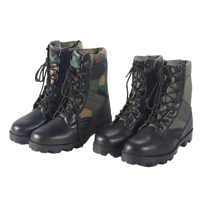 Men’s High-Top Tactical Boots – Leather & Nylon