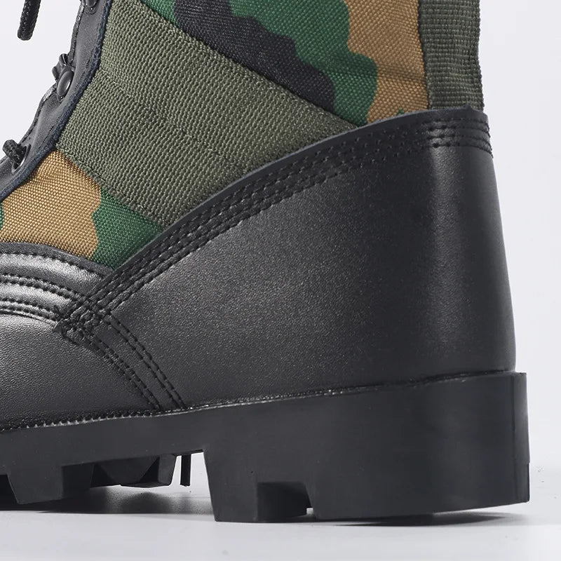Men’s High-Top Tactical Boots – Leather & Nylon
