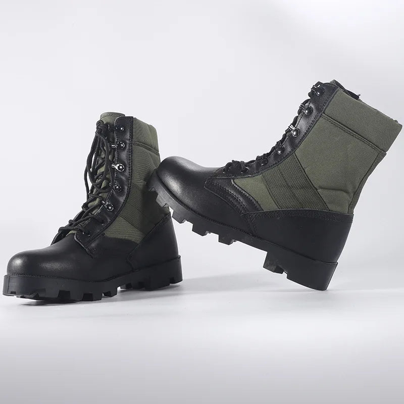 Men’s High-Top Tactical Boots – Leather & Nylon