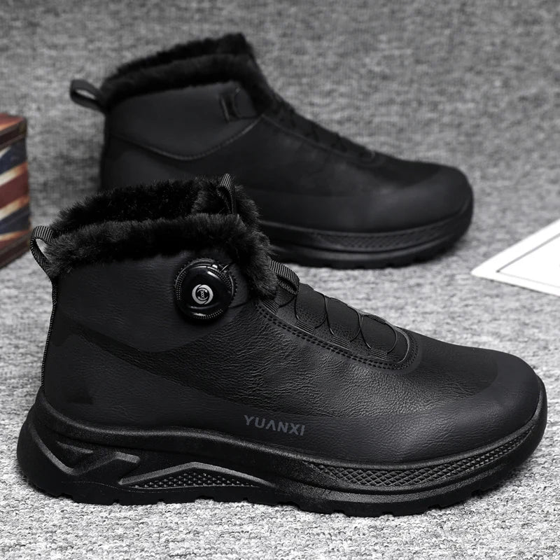Men's Outdoor Hunting Boots, Hiking Shoes for Mountain Trekking and Off-Road with Fleece Lining for Warmth