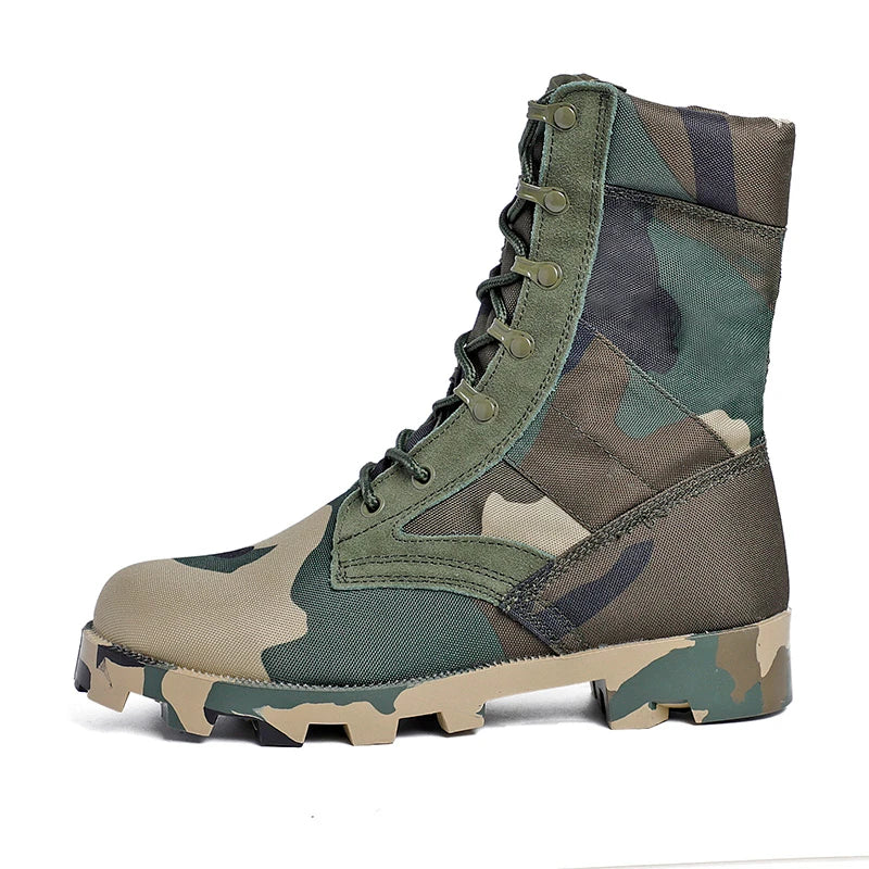 Men’s High-Top Tactical Boots – Leather & Nylon