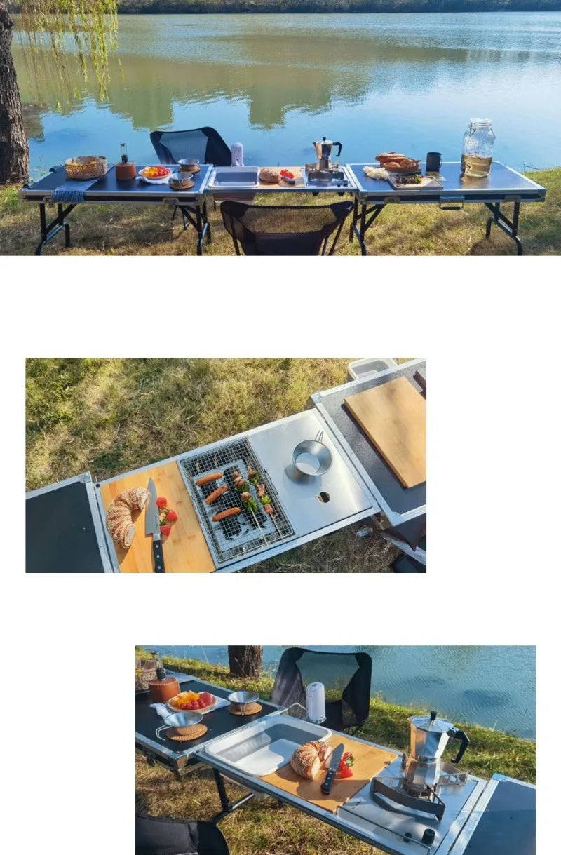Folding Camp Kitchen Storage Box & Table