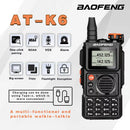 Baofeng AT-K6 Portable Ham Radio Full Band UHF Walkie Talkie with Air Band Scanning Long Range Two-Way Communication
