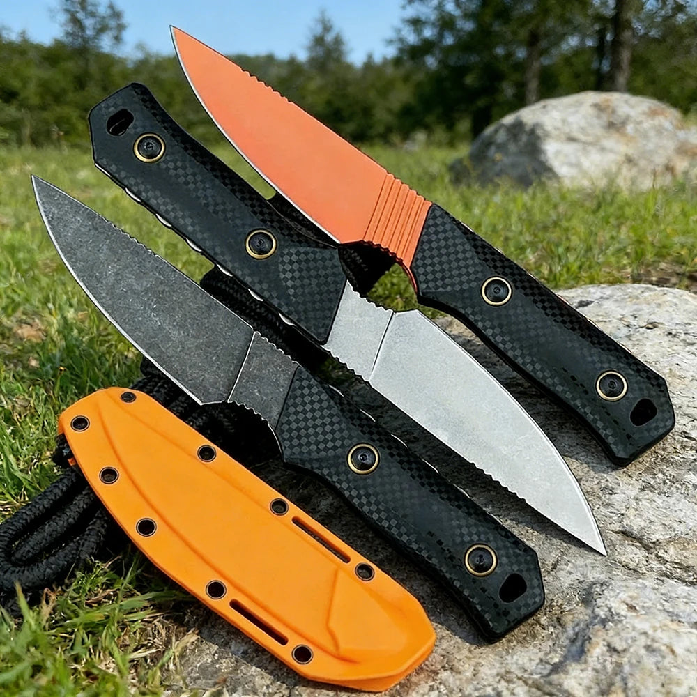 Camping BBQ Backpacking Knives High Hardness Outdoor Straight Knives Wilderness Adventure Survival EDC Knife Daily Cutting Tool