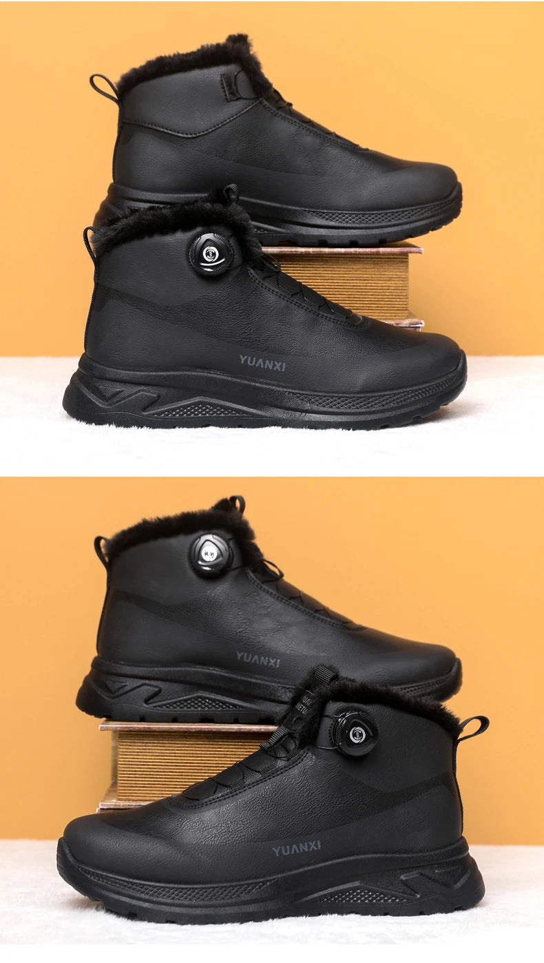 Men's Outdoor Hunting Boots, Hiking Shoes for Mountain Trekking and Off-Road with Fleece Lining for Warmth