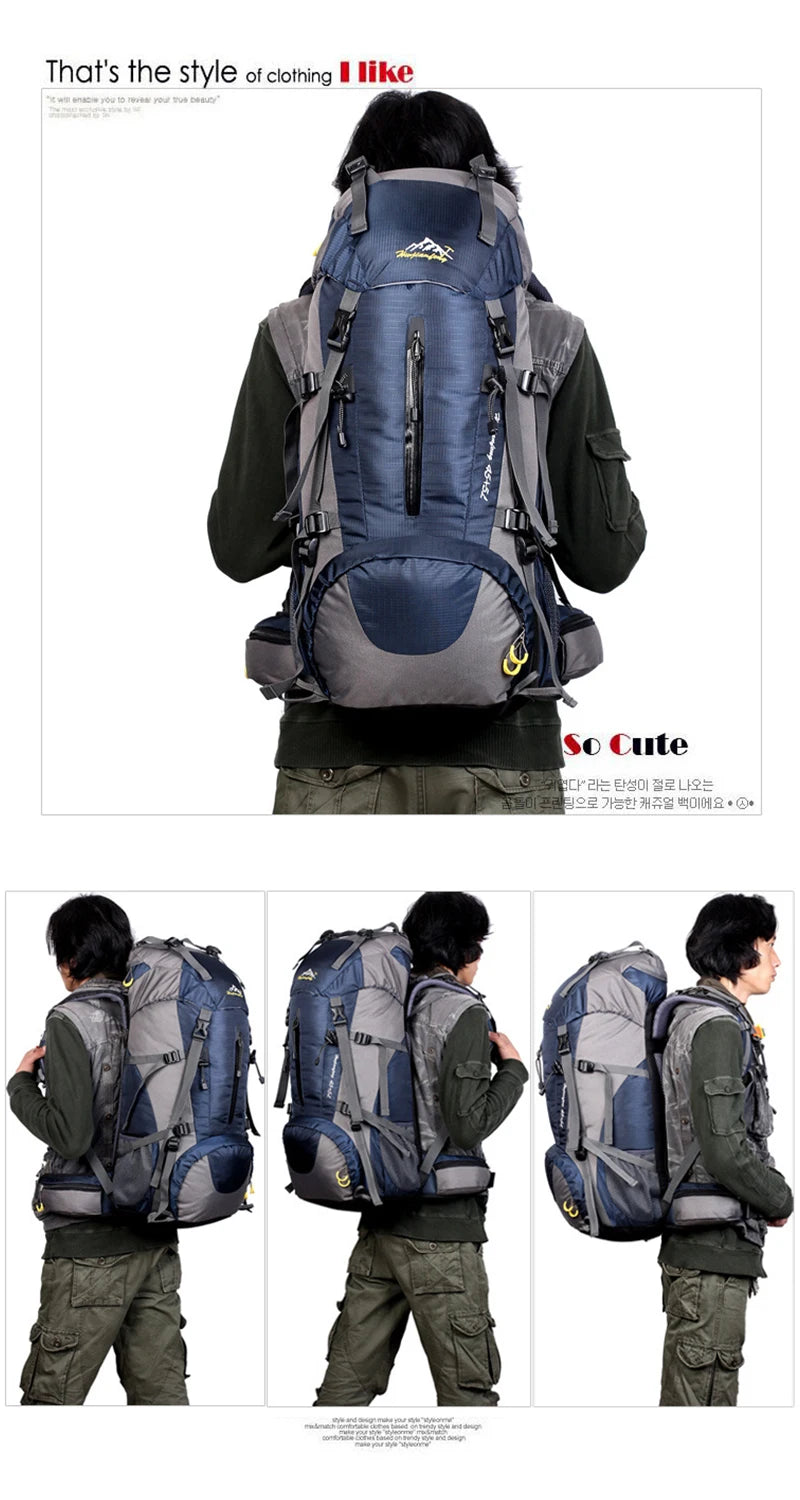 50L Nylon Hiking & Camping Backpack