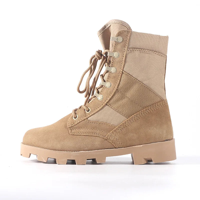 Men’s High-Top Tactical Boots – Leather & Nylon