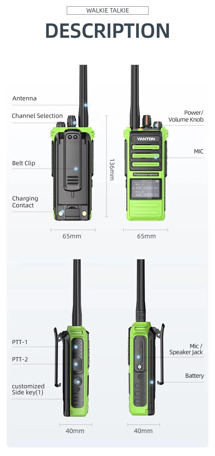 10W Ham Radio Uhf 400-480Mhz Long Range Walkie Talkies Ip67 Waterproof Wireless Set Marine For Camping Baofeng Uv 9R Pro V2