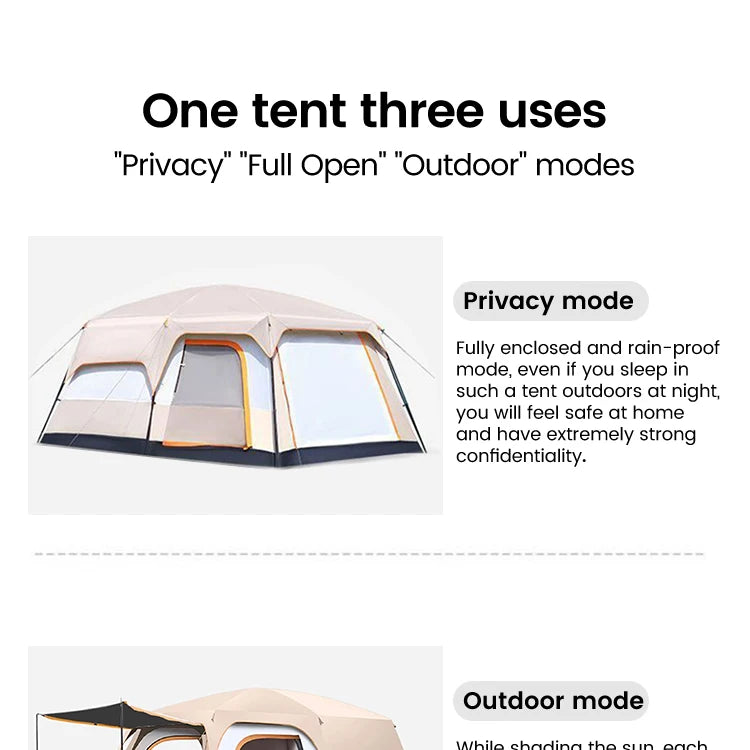 Sonuto Large Family Cabin Tent | Three-Season Camping