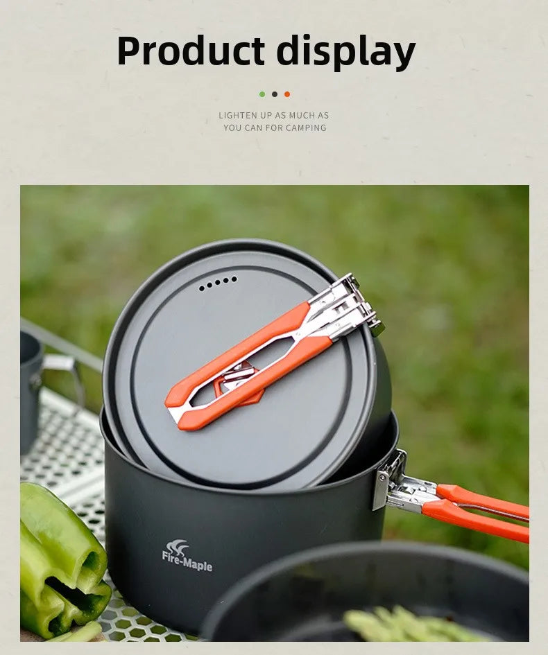 Outdoor Camping Kochtopfset Campingmahlzeit Kochtopf Tragbare Ausrüstung Wasserkocher Einzeltopf
