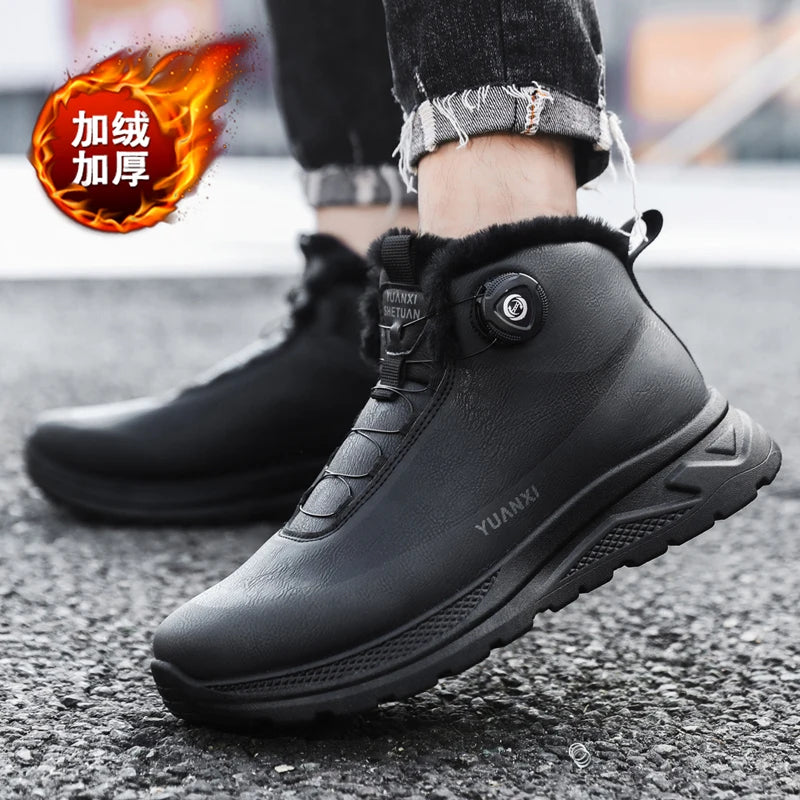 Men's Outdoor Hunting Boots, Hiking Shoes for Mountain Trekking and Off-Road with Fleece Lining for Warmth