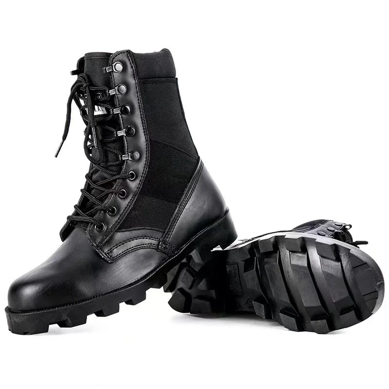 Men’s High-Top Tactical Boots – Leather & Nylon