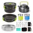 Camping Cookware Set Outdoor Cooking Equipment for Camping Hiking and Picnics for 2 People All in One Compact Camp Cooking Set
