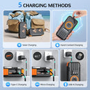 50000mAh Solar Power Bank Hand Crank Generator, Portable Outdoor Emergency Charger with 4 Built-in Cables, Dual LED Flashlight