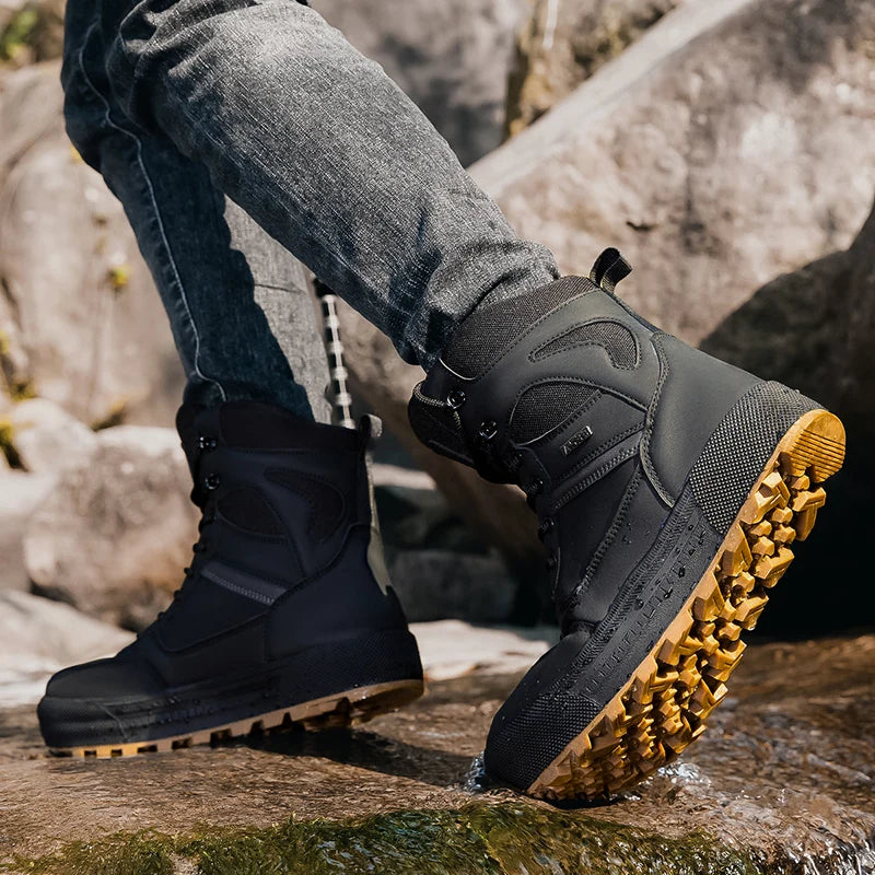 Herren Outdoor Wanderstiefel Taktische Militärstiefel Wasserdichte Arbeitsschutzschuhe Jagdstiefel Knöchelhohe Wüstenstiefel Sportschuhe Kletterschuhe