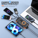2026 NEW Solar Power Bank 80000mAh 22.5W Magnetic Wireless Powerbank Hand Crank with Cable Portable Charger for Outdoor Camping