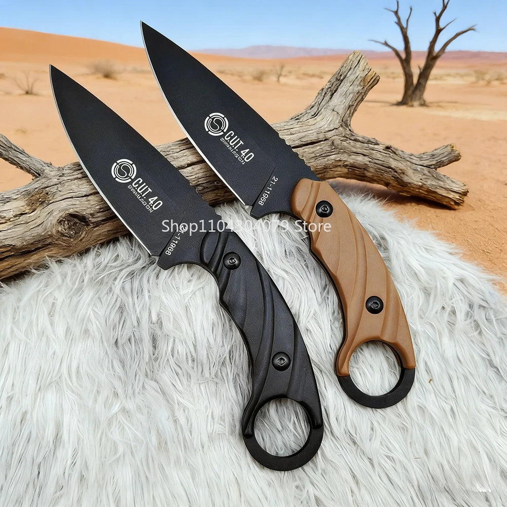 CUT Camping Wandern Angeln Unverzichtbares Outdoor-Abenteuer Tragbares gerades Messer Langlebiger ergonomischer Griff Dschungel-Überlebensmesser