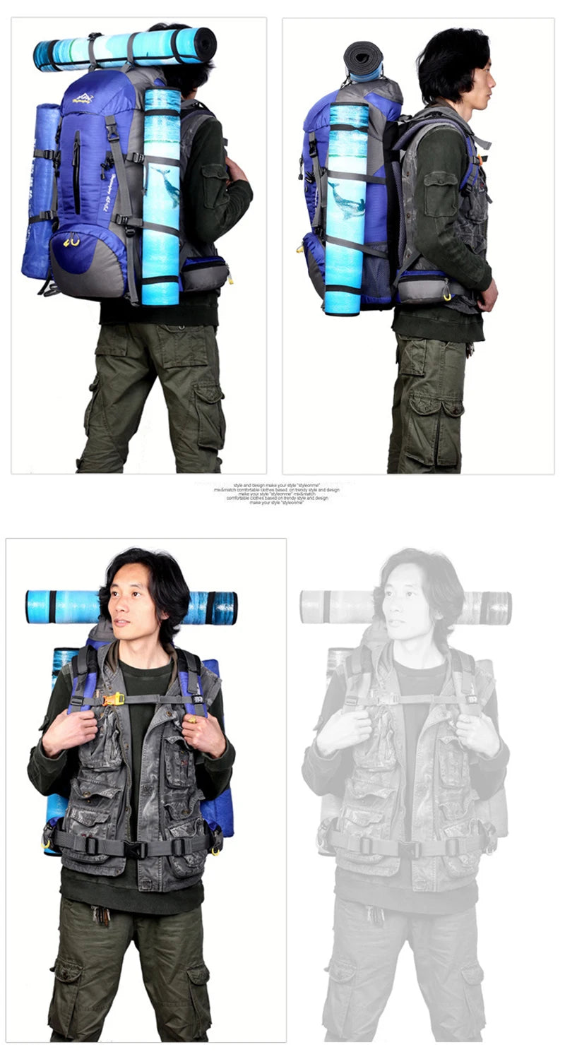 50L Nylon Hiking & Camping Backpack