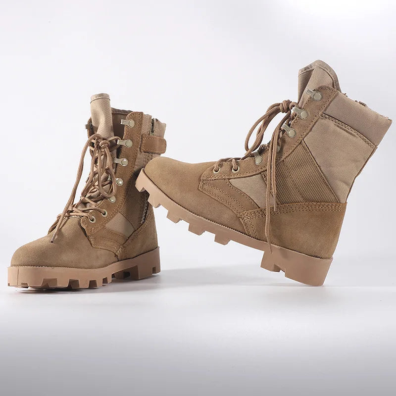 Men’s High-Top Tactical Boots – Leather & Nylon