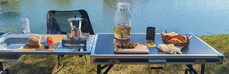 Folding Camp Kitchen Storage Box & Table