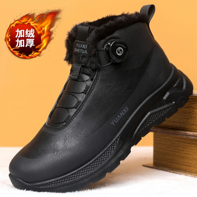 Men's Outdoor Hunting Boots, Hiking Shoes for Mountain Trekking and Off-Road with Fleece Lining for Warmth