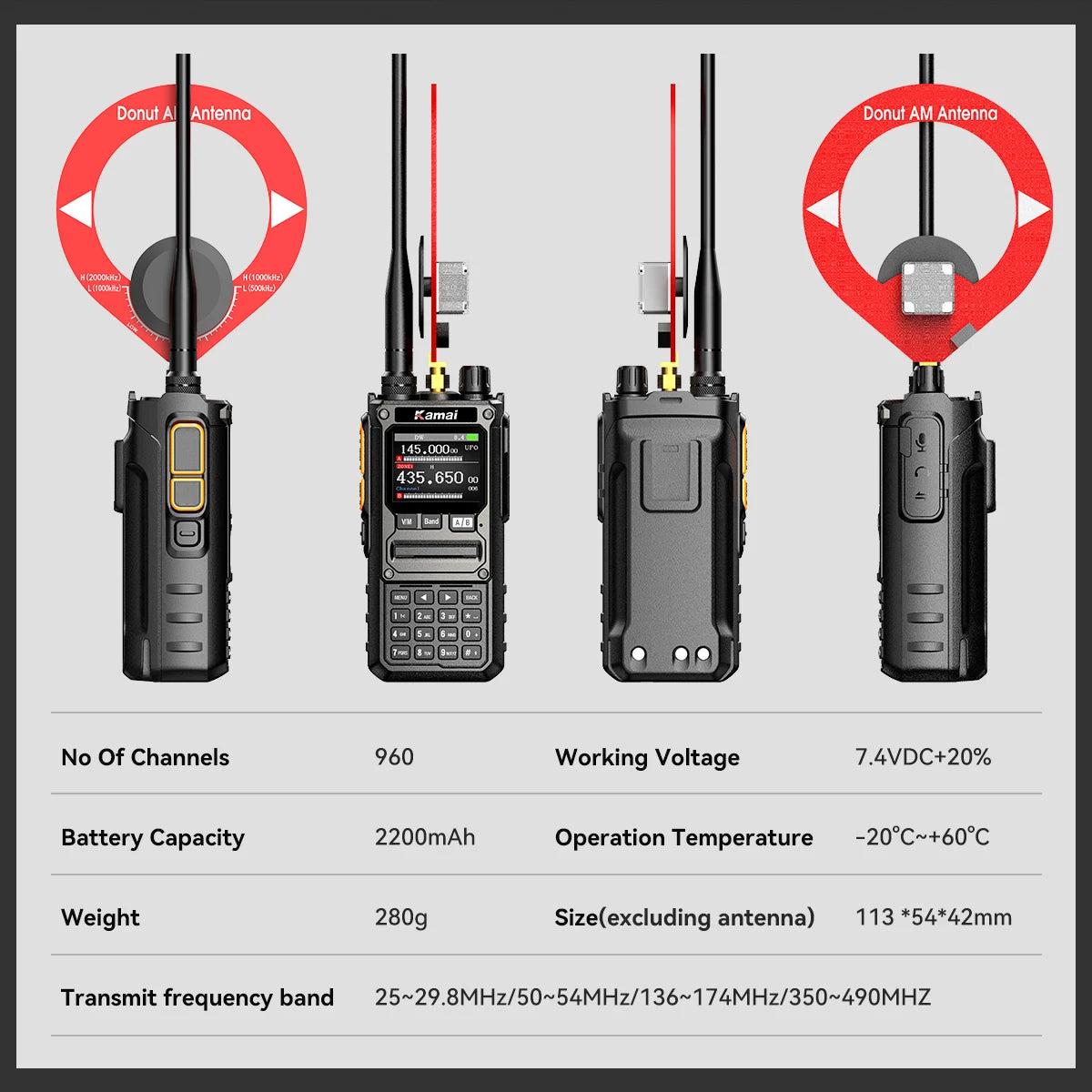 Ham Walkie Talkie intercom 10W Transceiver CB SSB HF Multi Band AM FM Amateur Portable Wireless Long Range Two Way Radio