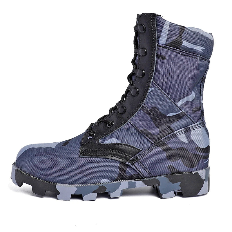 Men’s High-Top Tactical Boots – Leather & Nylon