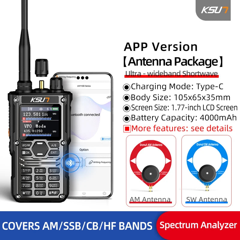 KSUN HF123D VHF/UHF Handheld Ham Radio