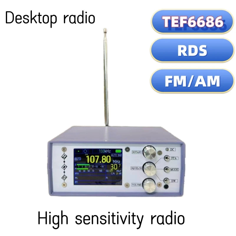 HamGeek TEF6686 RDS AM FM LM MW SW OIRT Desktop Full Band Radio Receiver Stereo Version + Remote Control