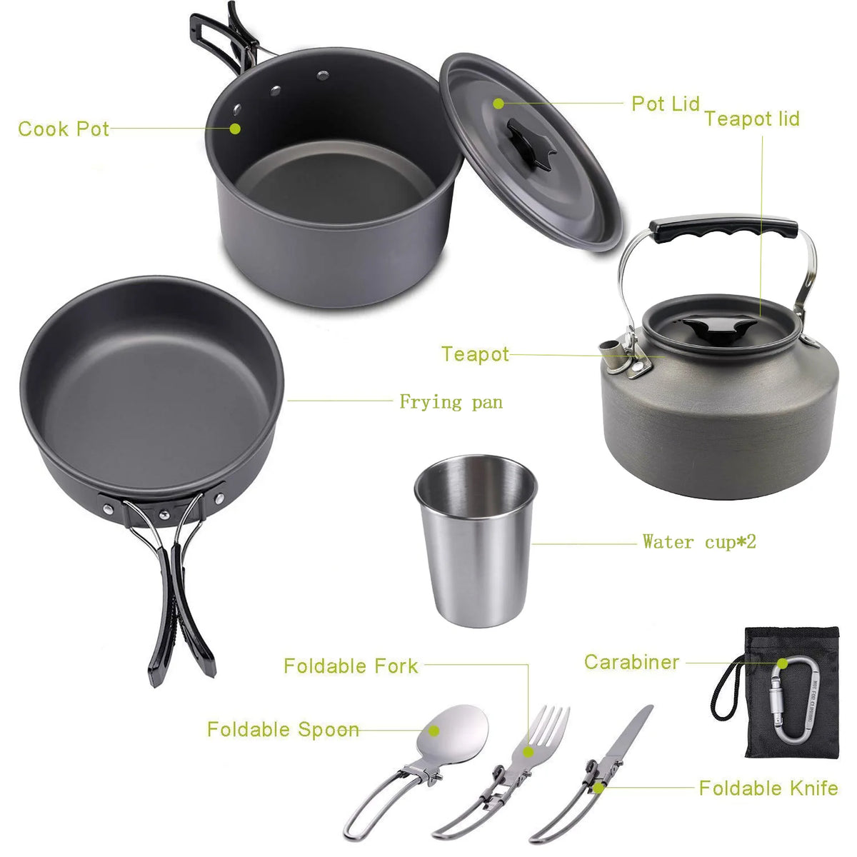 Aluminum Camping Cookware Set – Outdoor Cooking Gear