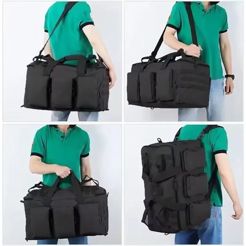 Convertible Nylon Duffel Backpack for Travel & Camping