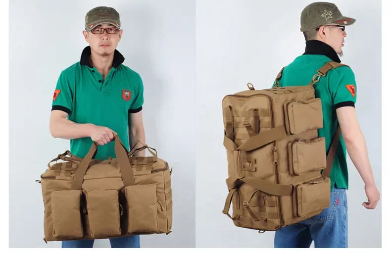 Convertible Nylon Duffel Backpack for Travel & Camping