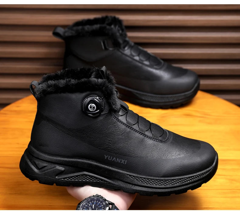 Men's Outdoor Hunting Boots, Hiking Shoes for Mountain Trekking and Off-Road with Fleece Lining for Warmth