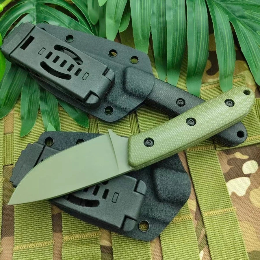 Multipurpose Utility Camping Fishing Essential Straight Knife with K Sheath Ergonomic Design Portable Cutting EDC Outdoor Knives