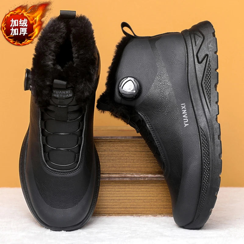 Men's Outdoor Hunting Boots, Hiking Shoes for Mountain Trekking and Off-Road with Fleece Lining for Warmth