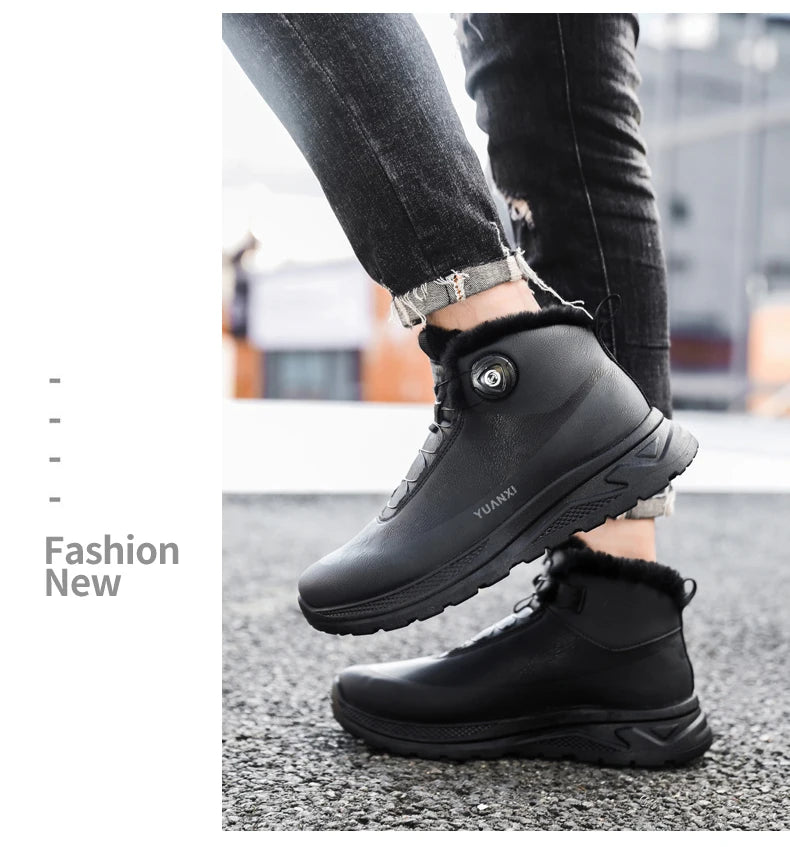 Men's Outdoor Hunting Boots, Hiking Shoes for Mountain Trekking and Off-Road with Fleece Lining for Warmth