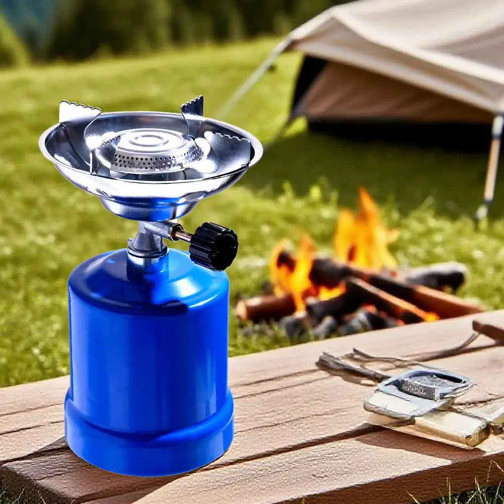 Outdoor-Gaskocher mit einstellbarer Flamme – ideal zum Campen, Kochen, für Euro-Gaskartuschen, Kaffeekocher