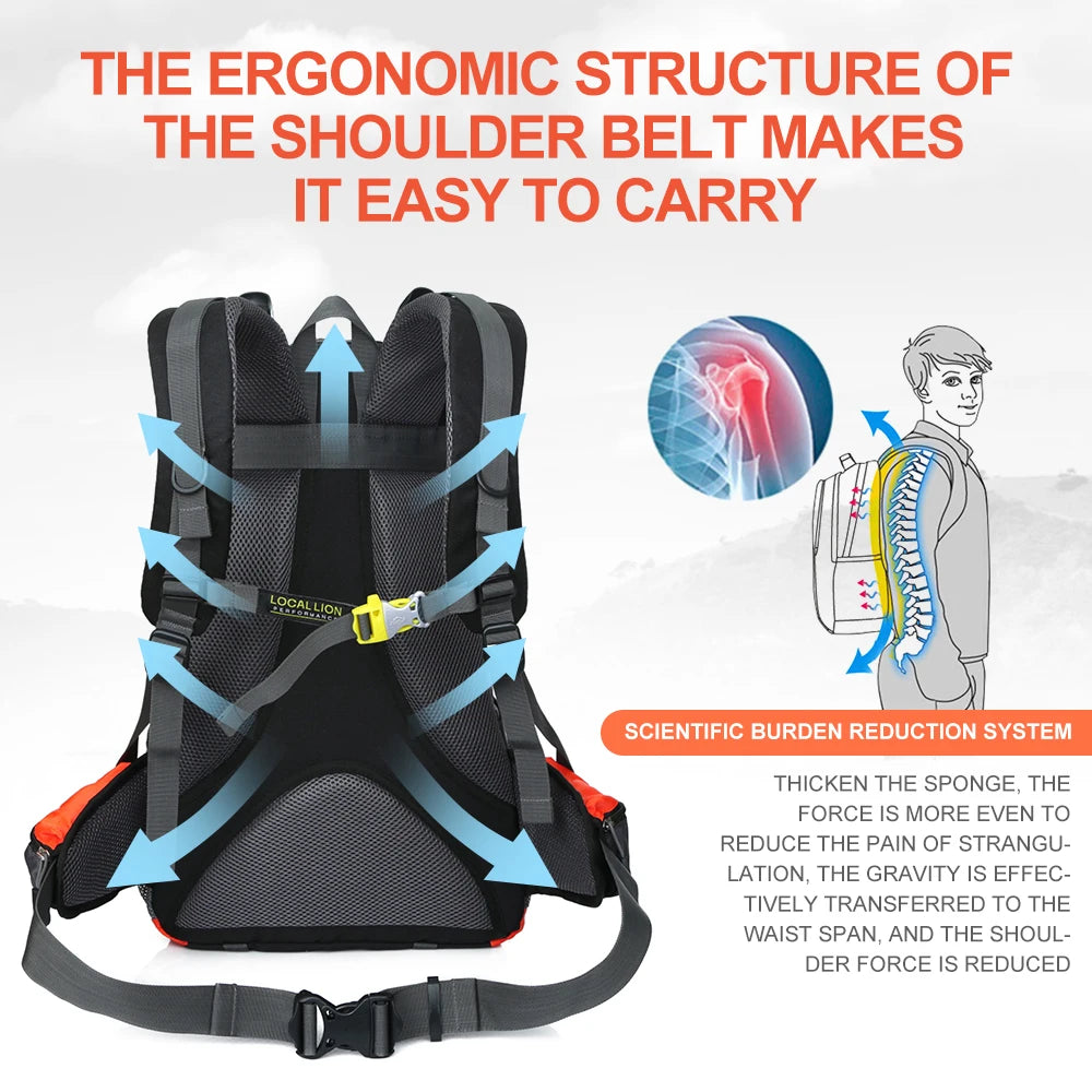 Robuster 40-Liter Trekkingrucksack – Ideal für Bergsteigen, Wandern und Camping – Herren-Taktikrucksack