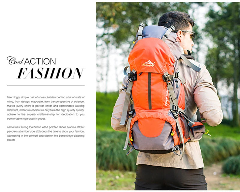 50L Nylon Hiking & Camping Backpack