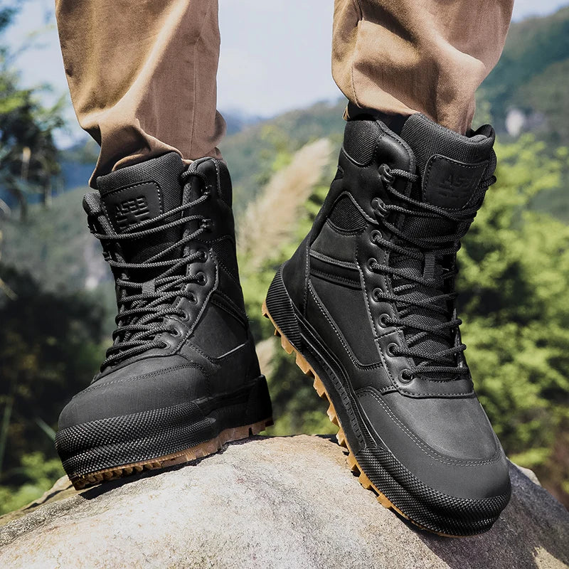 Herren Outdoor Wanderstiefel Taktische Militärstiefel Wasserdichte Arbeitsschutzschuhe Jagdstiefel Knöchelhohe Wüstenstiefel Sportschuhe Kletterschuhe