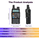 Baofeng 8WUV-5R  Dual Band Ham Amateur Met Vhf Uhf Fm CB 128CH 1800/3800mAh portable Handheld long range Hunting Two  Way Radio