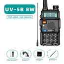 Baofeng 8WUV-5R  Dual Band Ham Amateur Met Vhf Uhf Fm CB 128CH 1800/3800mAh portable Handheld long range Hunting Two  Way Radio