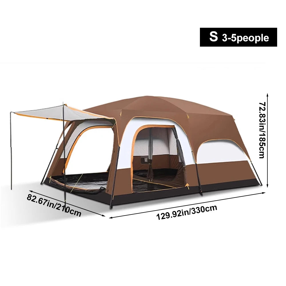 8-12 Personen Campingzelt 2 Zimmer Groß Wasserdicht Winddicht Outdoor Familienzelt mit Regenschutz Instant Kabinenzelte für Camping Strand