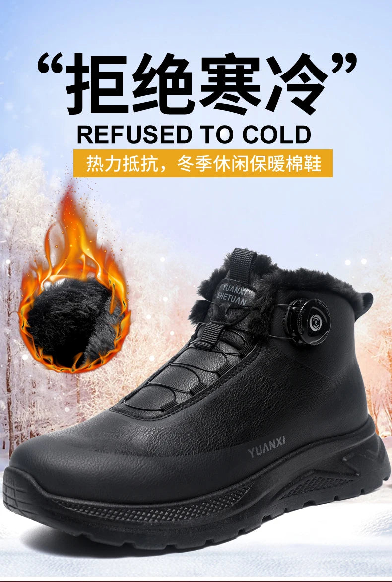 Men's Outdoor Hunting Boots, Hiking Shoes for Mountain Trekking and Off-Road with Fleece Lining for Warmth