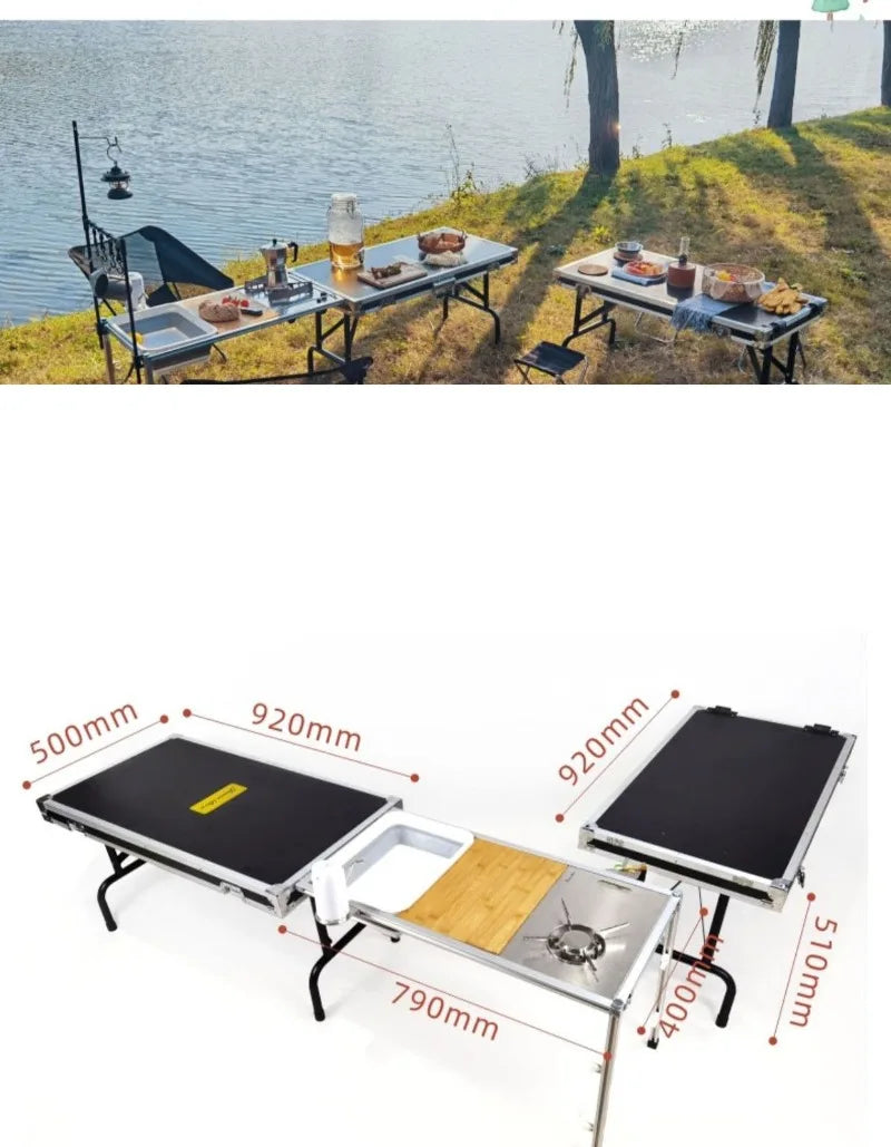 Folding Camp Kitchen Storage Box & Table