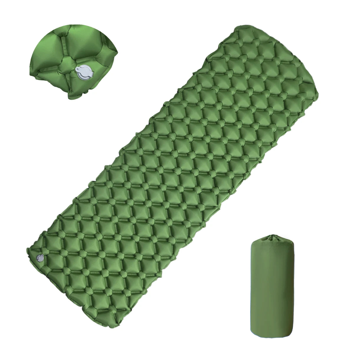 Inflatable Camping Sleeping Pad with Built-In Pump