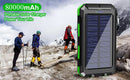 New Solar Power Bank 100000mAh Portable Charging Poverbank External Battery Charger Strong Light LDE Light for All Smartphones