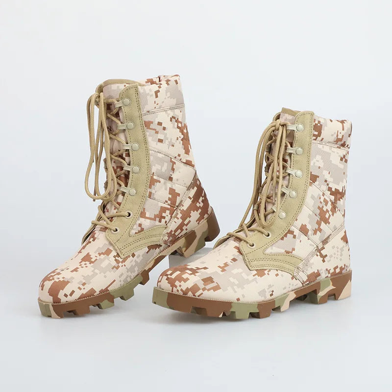Men’s High-Top Tactical Boots – Leather & Nylon
